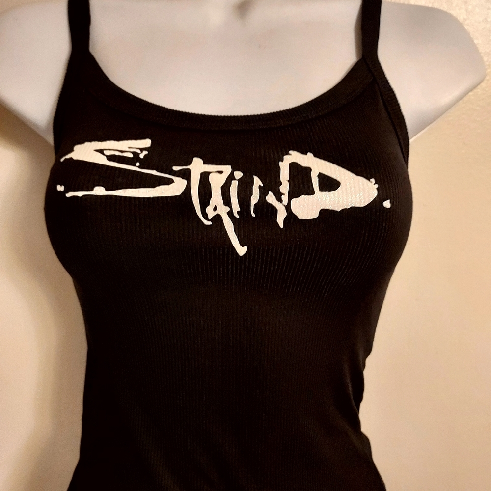 Staind Crop top staind shirt staind Tank Top Cropped Tank White Glitter Logo - Picture 3 of 3